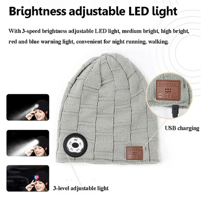 Warm Bluetooth Beanie Headphones with LED Light