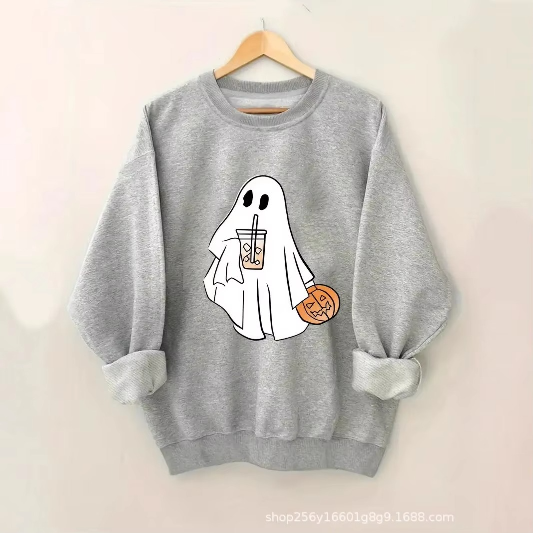 Fun Ghost Graphic Casual Sweatshirt