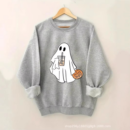 Fun Ghost Graphic Casual Sweatshirt