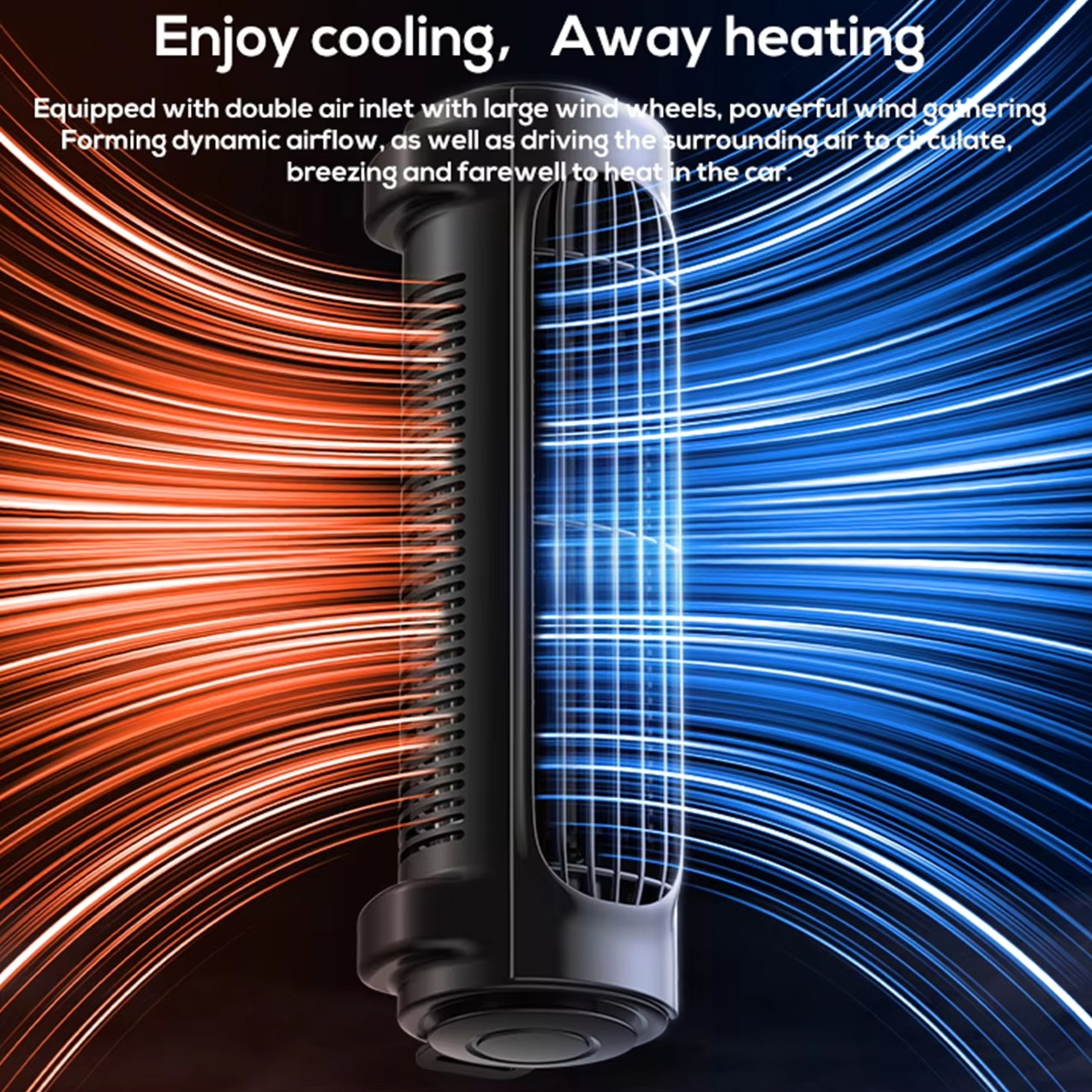 Compact Car Ventilation Fan with Adjustable Mount
