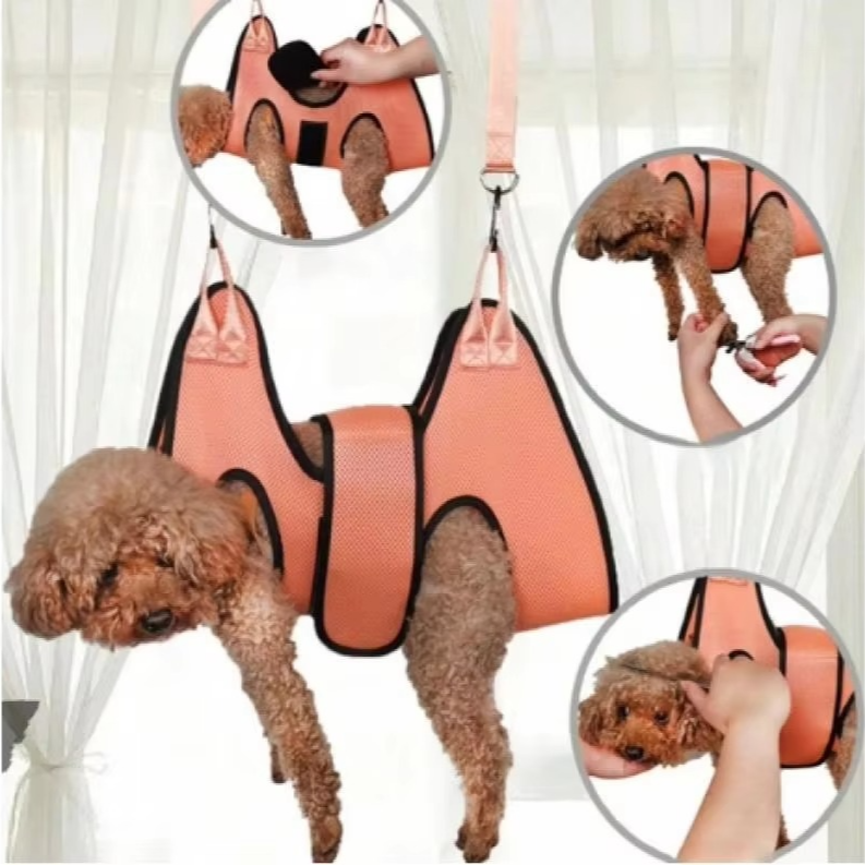 Comfortable Pet Grooming Hammock for Easy Nail Care - Hehif