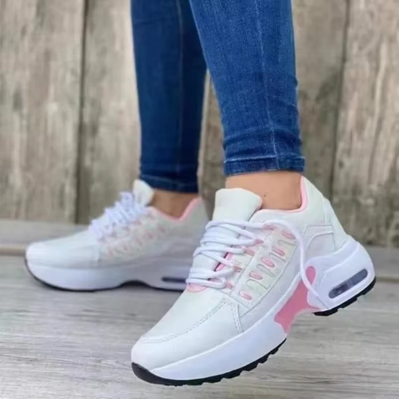 Comfortable Large Size Airy Wedge Sneakers for Ladies