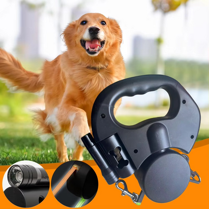 Comfortable Double Dog Leash with LED Night Light