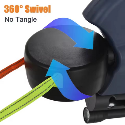 Hands-Free Dog Leash with LED Light and Poop Bag Holder