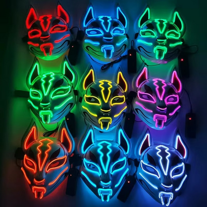 Glowing LED Fox Mask for Halloween Costume Cosplay - Hehif