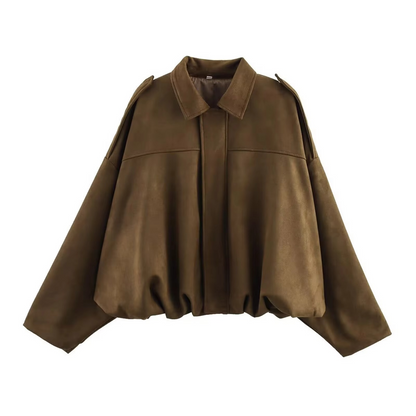 Ladies' Velvet Biker Jacket with Flare Sleeves