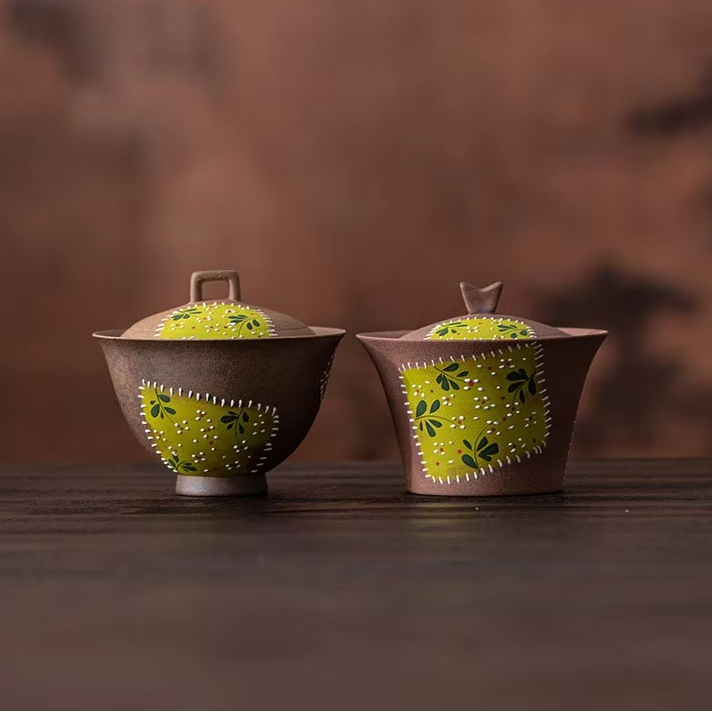 Colorful Floral Ceramic Gaiwan Tea Set - Hehif