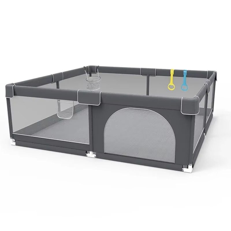 Large Baby Play Yard, Safe Grey Play Area for Kids - Hehif
