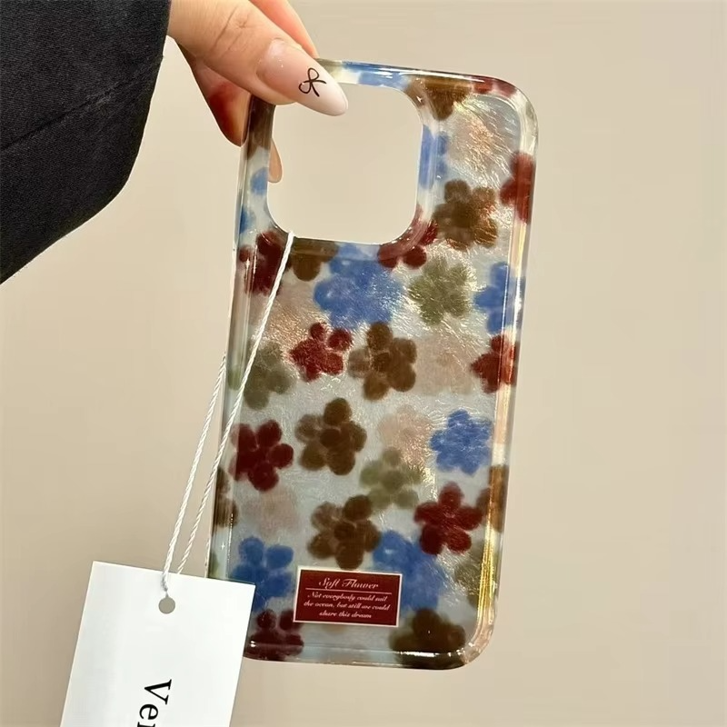 Colorful Floral Pattern Phone Cover with Swirl Design