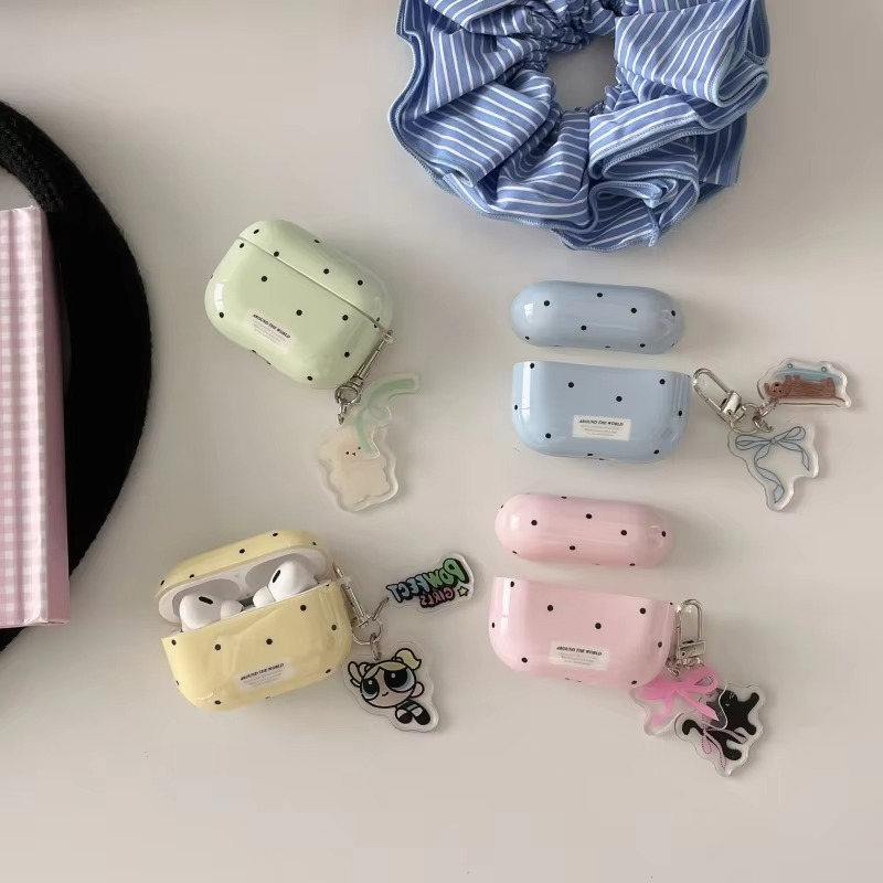 Durable AirPods Cover with Clip, Fun Dot Design