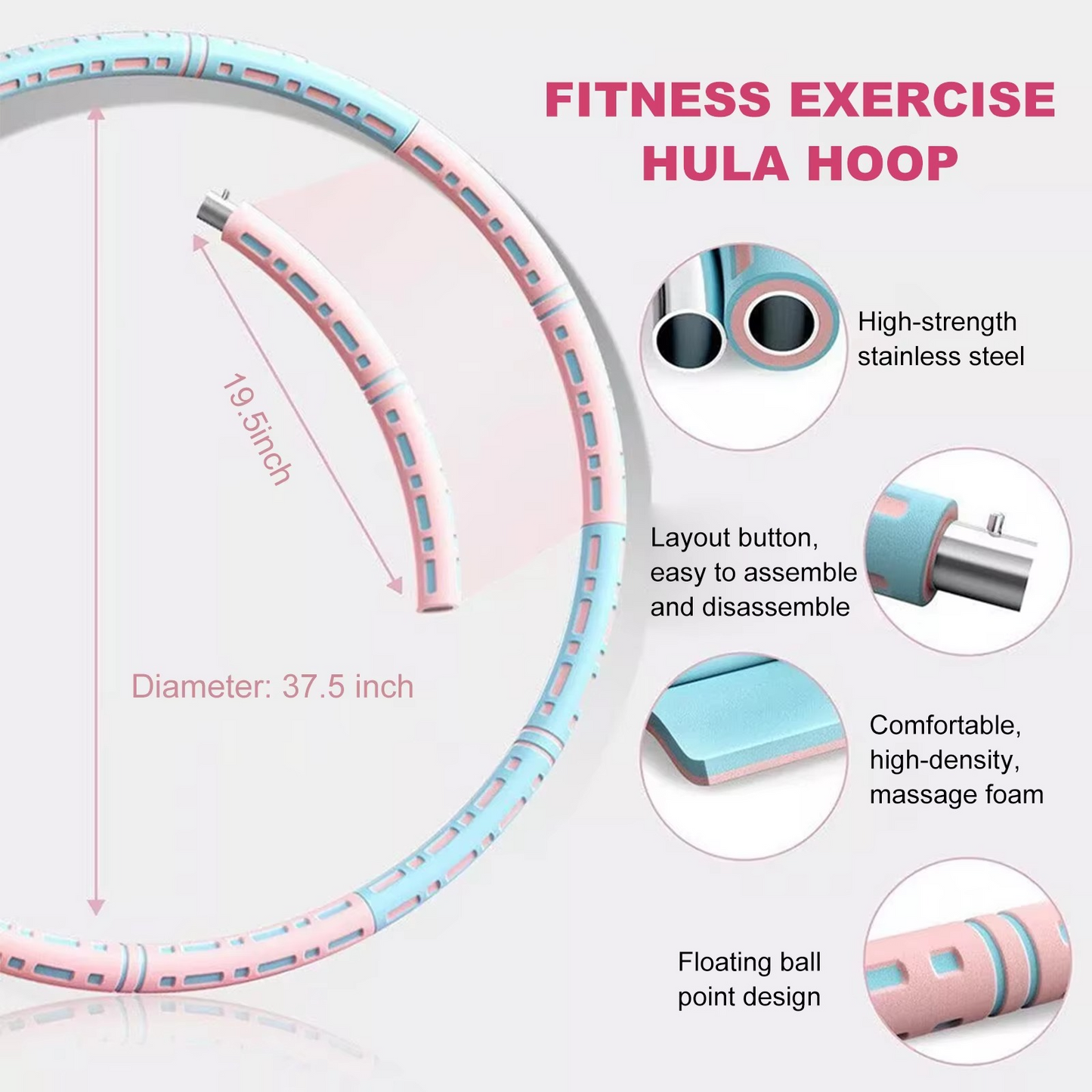 Adjustable Metal Hula Hoop for Home Workout Exercise