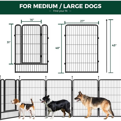 Durable Portable 40-Inch Pet Play Yard Fence