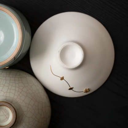 Delicate China Tea Set with Decorative Cups and Box