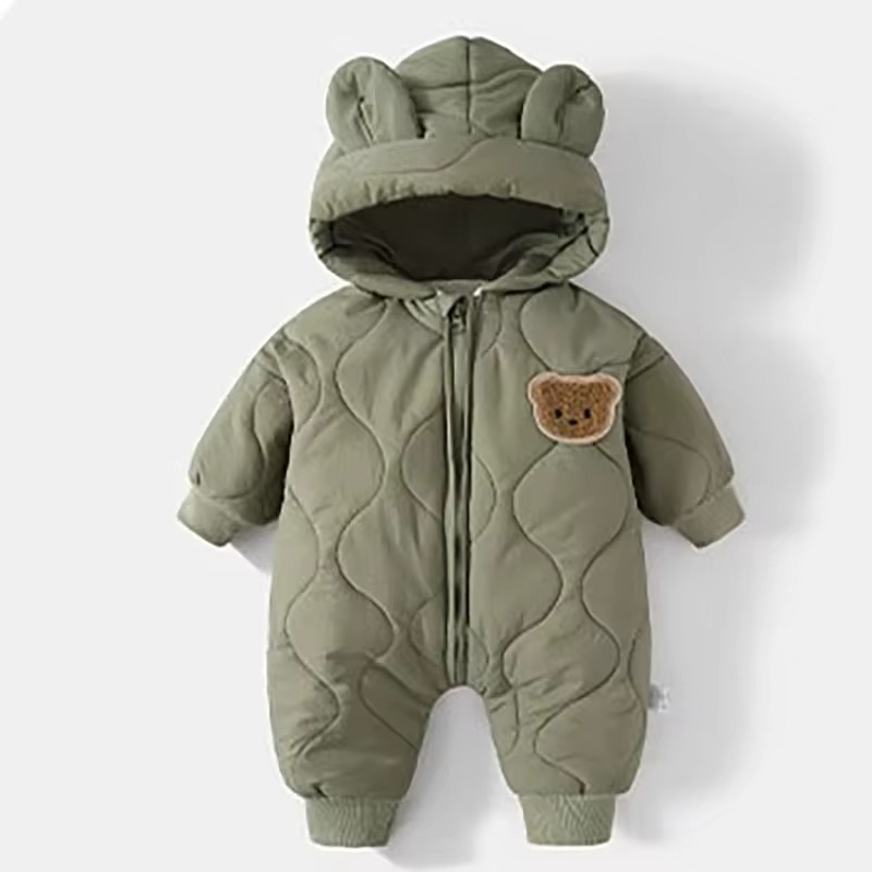 Warm Baby Snowsuit with Plush Fleece Lining for Kids