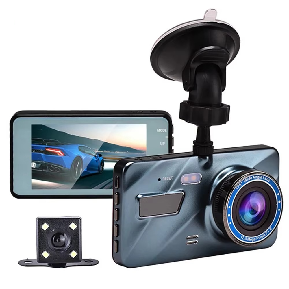 Compact 4 Dual Camera Car Dash Cam with Night Vision