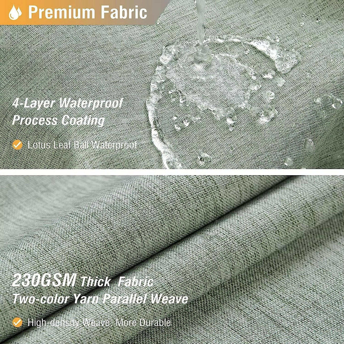 Premium Water Resistant Bathroom Curtain with Metal Rings