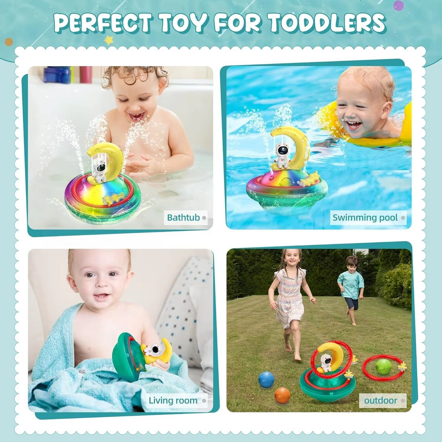 Fun Space Shower Toy with Music and Flashing Lights
