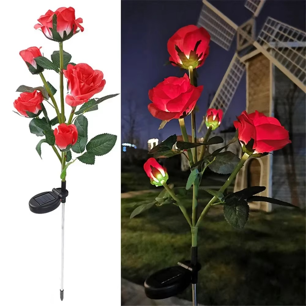Outdoor Solar LED Rose Yard Lights