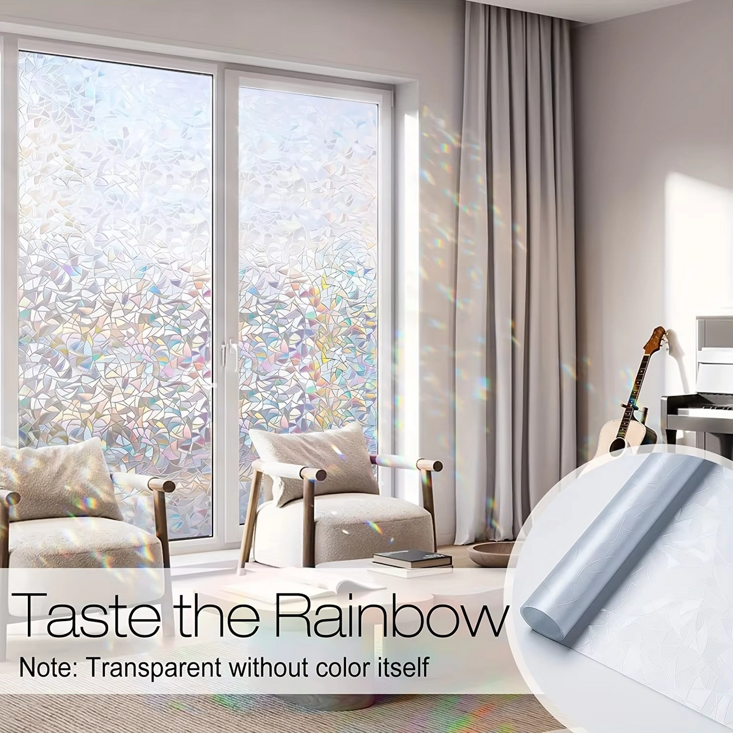 Colorful Glass Window Sticker with Rainbow Designs