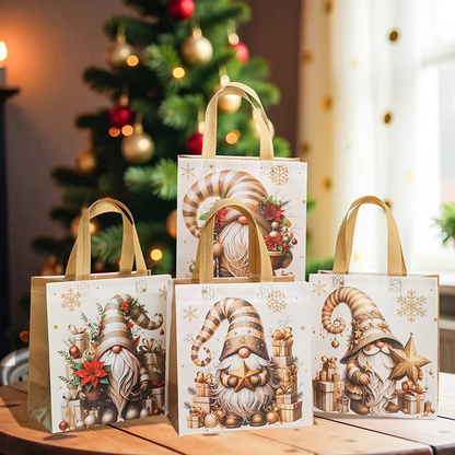 Holiday Reusable Santa Gift Bags with Handles