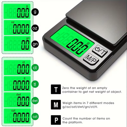 Portable Accurate Digital Scale with Backlit Display