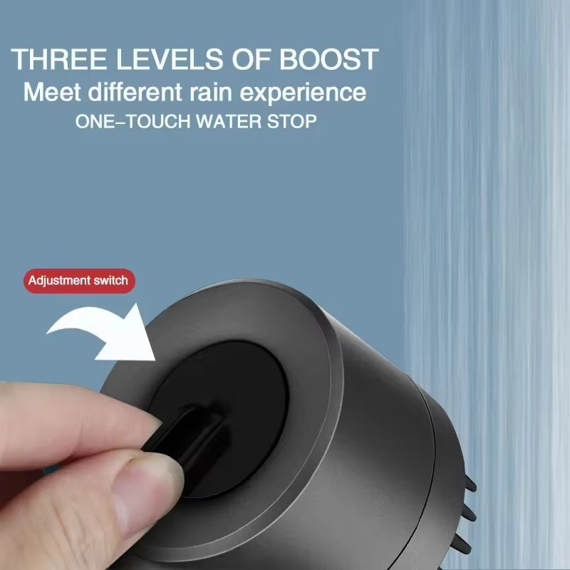 Powerful 3-Setting Shower Head with Filter and Massager