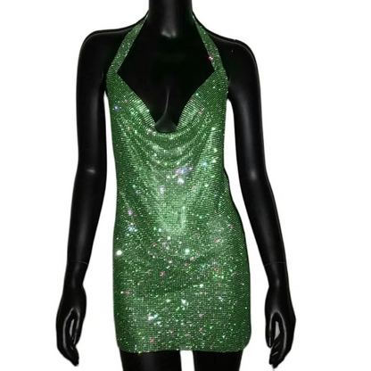 Glittering Sequin Backless Mini Party Dress for Women