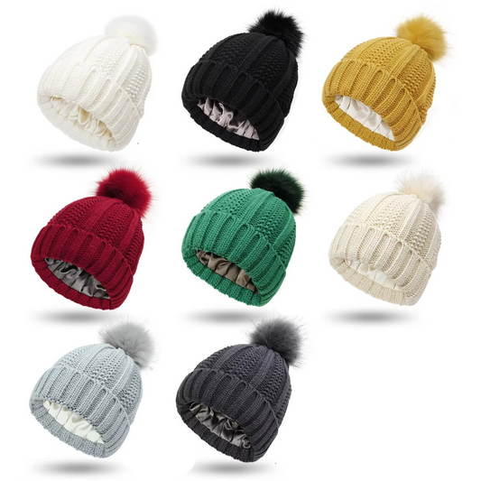 Warm Cable Knit Slouch Beanie - Hehif