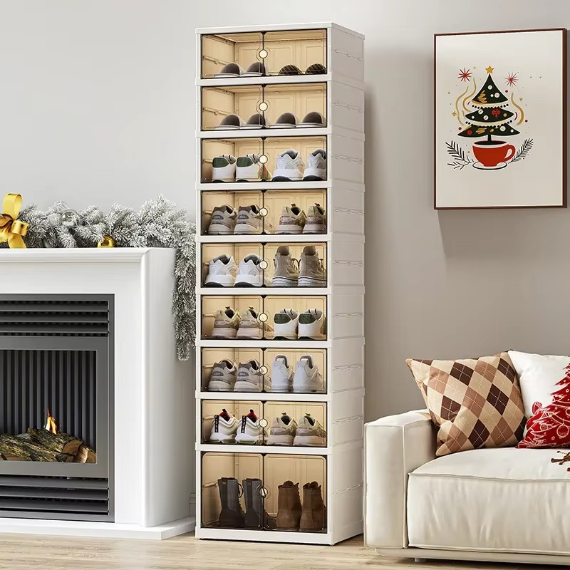 Clear Collapsible Extra Storage Shoe Rack