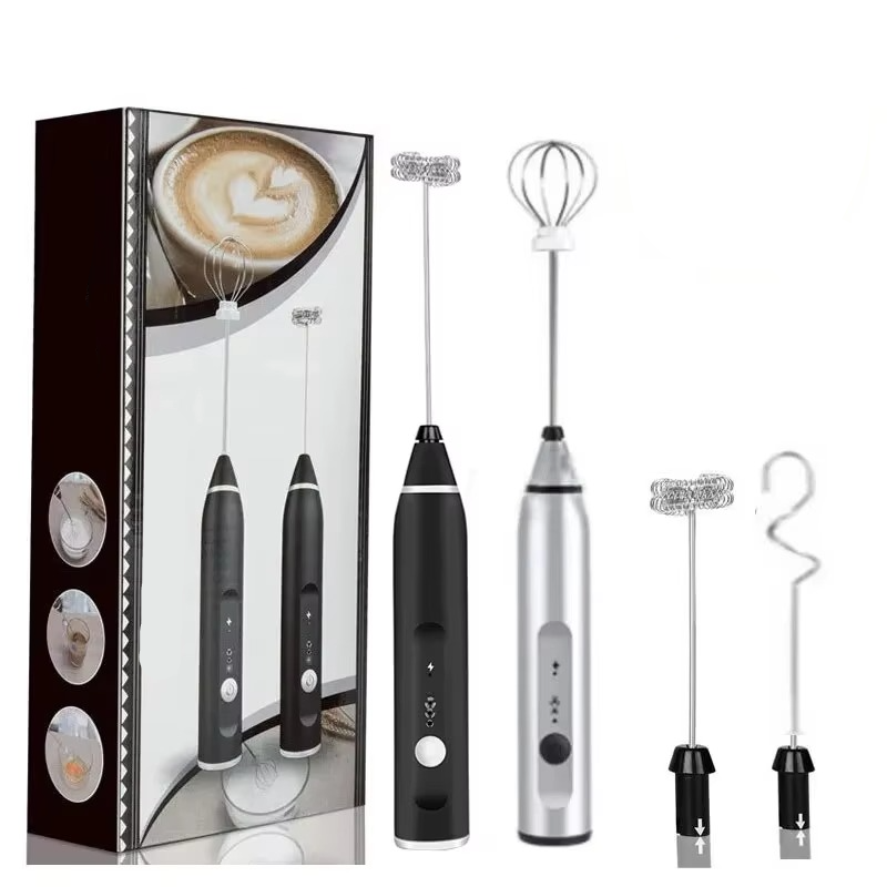 Compact Electric Milk Frother and Coffee Whisk Blender