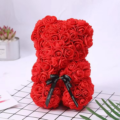 Lovely Rose Teddy Bear Figure in Gift Box - Hehif