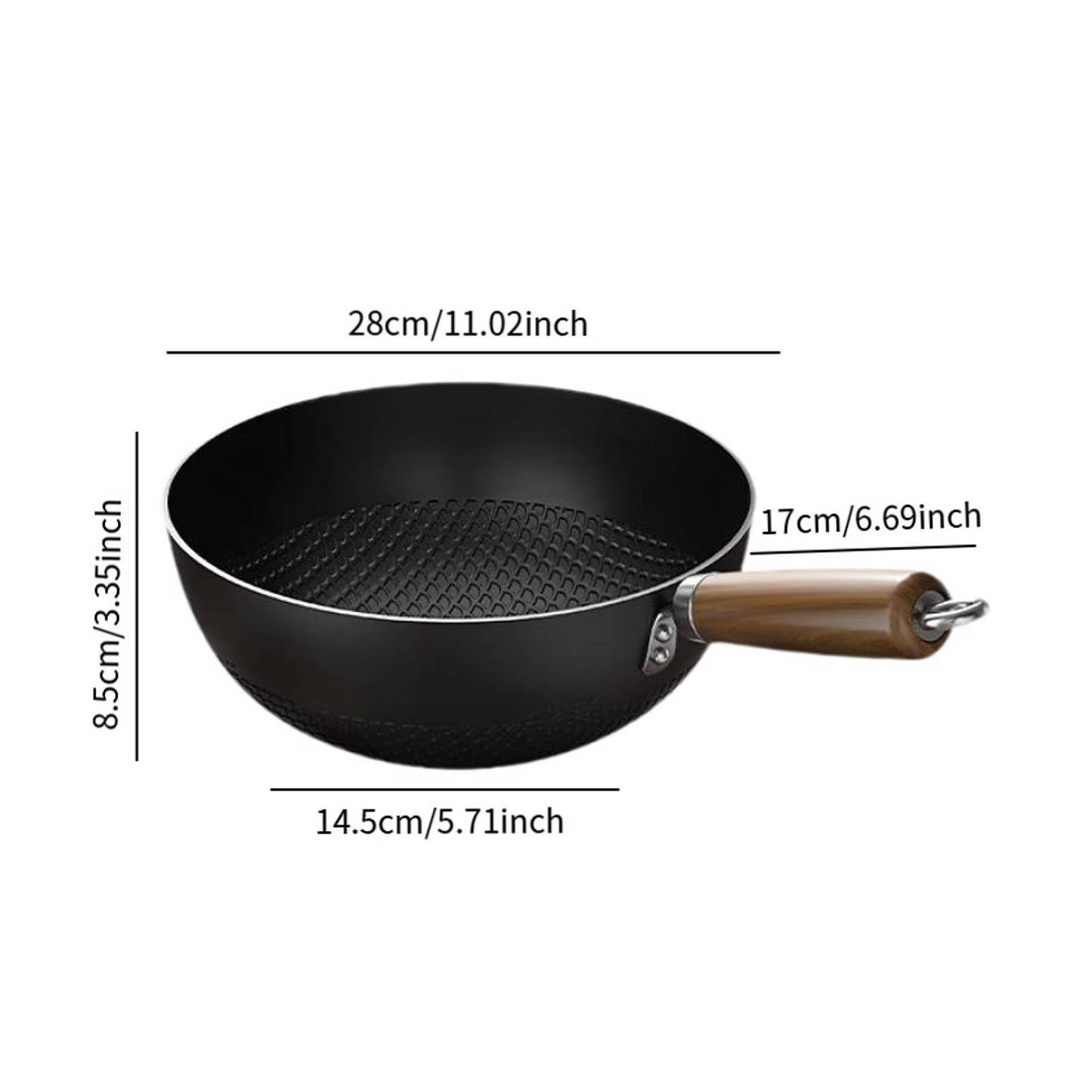 Classic Nonstick Bottom Stainless Steel Wok Pan for Daily Use