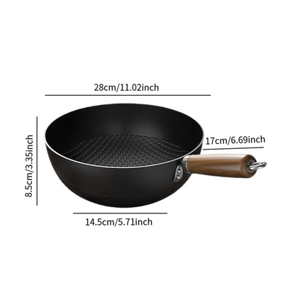 Classic Nonstick Bottom Stainless Steel Wok Pan for Daily Use