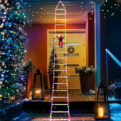Festive LED Christmas Tree Lights with Santa Decor