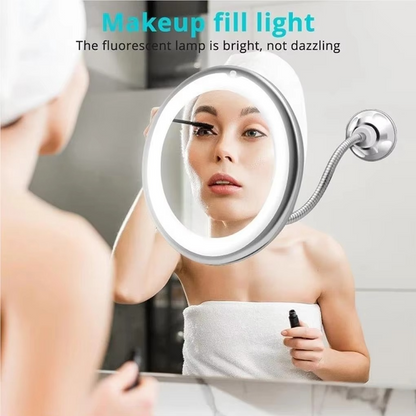 Portable Adjustable LED Vanity Mirror with 10X Zoom