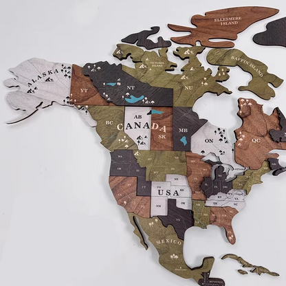 Unique Wooden Globe Wall Decor for Home or Office