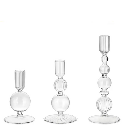 Luxury Glass Candle Holder Set for Home Decoration