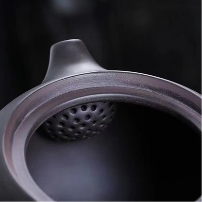 Traditional Chinese Purple Clay Tea Pot with Built-In Strainer