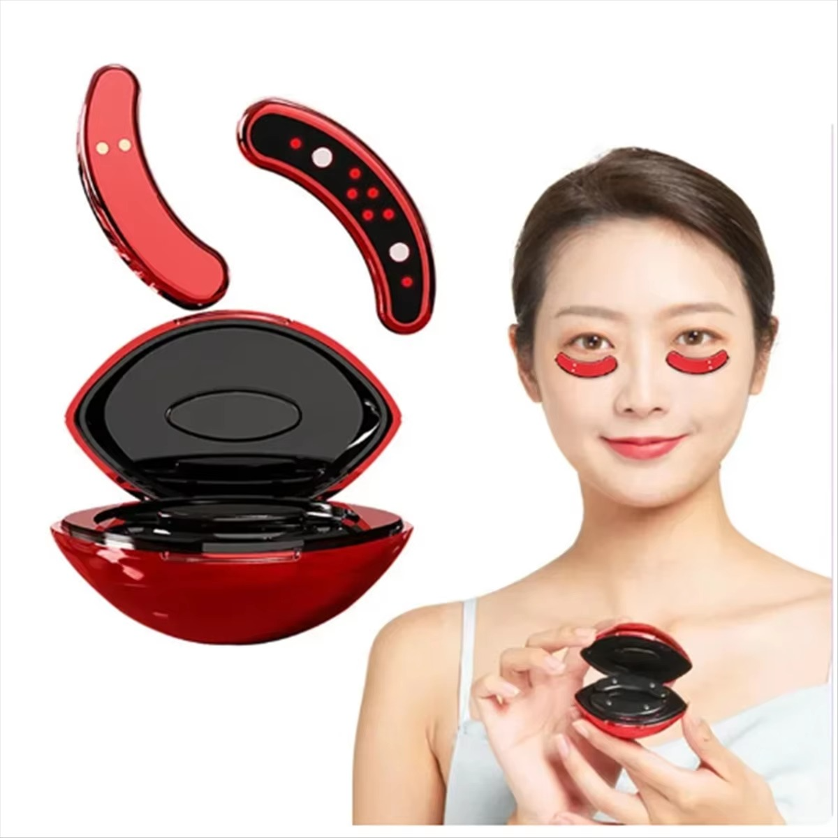 Compact Eye Massager with Soothing Heat for Puffy Eyes Relief