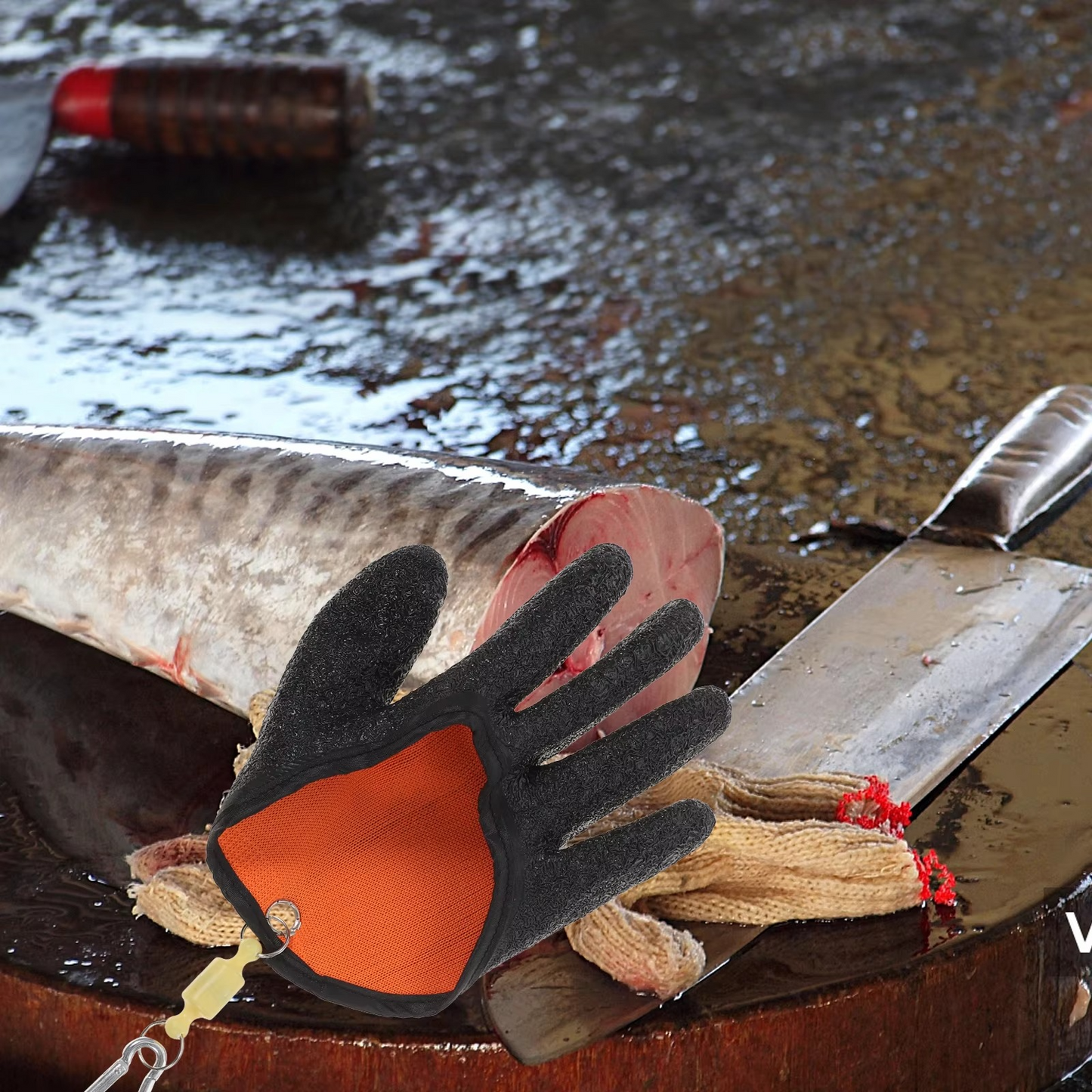 Durable Waterproof Fishing Gloves with Non-Slip Grip and Adjustable Strap