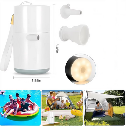 Compact Travel Air Pump with LED Light for Camping