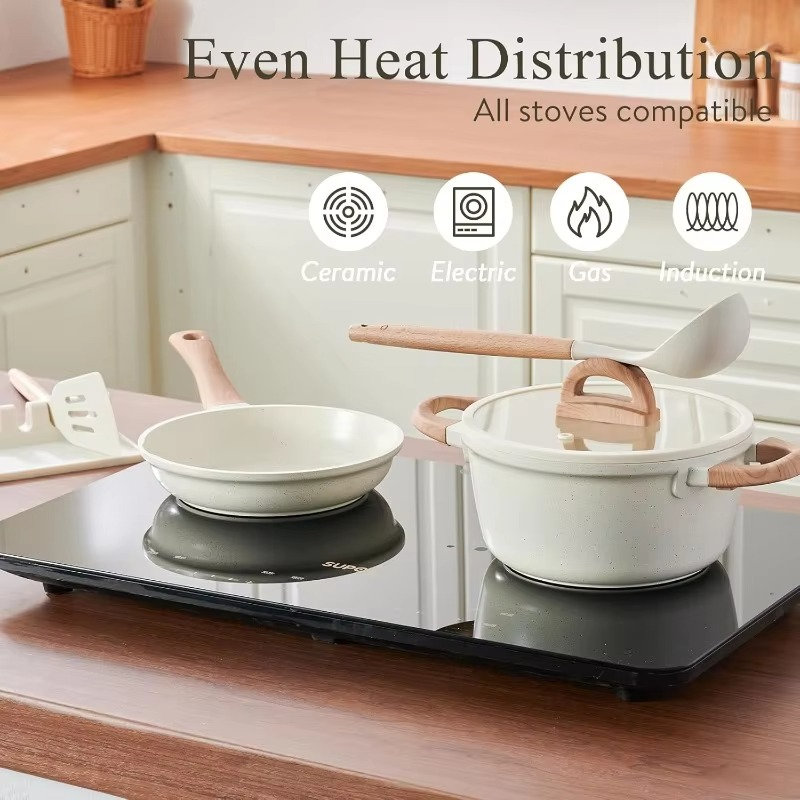 Ultimate 22-Piece Nonstick Ceramic Cookware Set in White