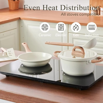 Ultimate 22-Piece Nonstick Ceramic Cookware Set in White