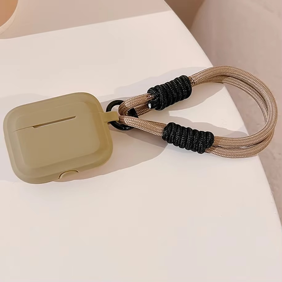 Colorful Silicone Earbuds Pouch with Neck Strap