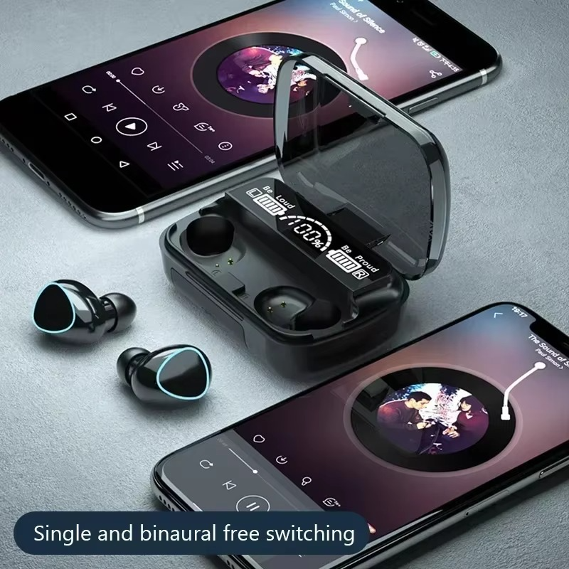 Wireless Bluetooth Earbuds with LED Screen, Stereo Sound