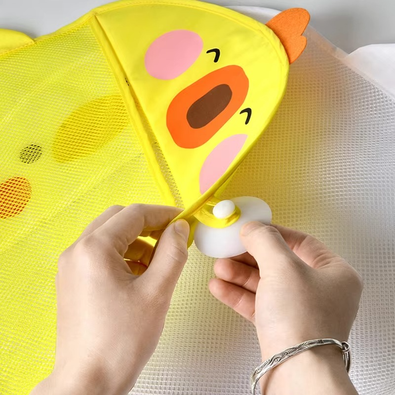 Fun Duck Baby Bath Toy Organizer Bag with Suction