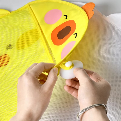 Fun Duck Baby Bath Toy Organizer Bag with Suction