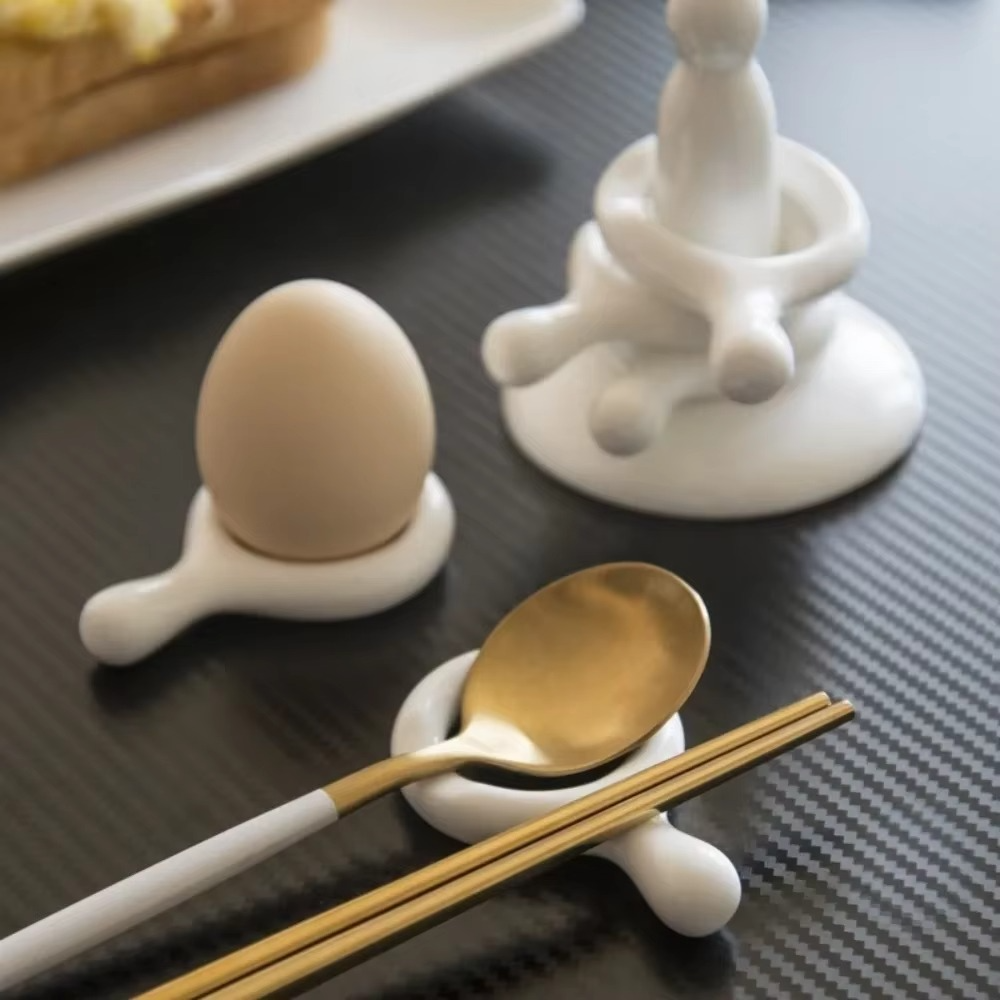 Stylish Ceramic Chopstick Spoon Rest Holder Set