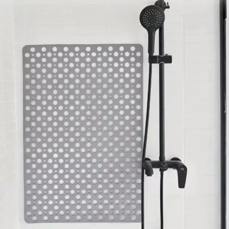 Anti-Slip Bathroom Shower Mat with Suction Cups and Drainage