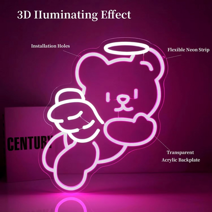 Colorful Bear LED Night Light with USB Plug